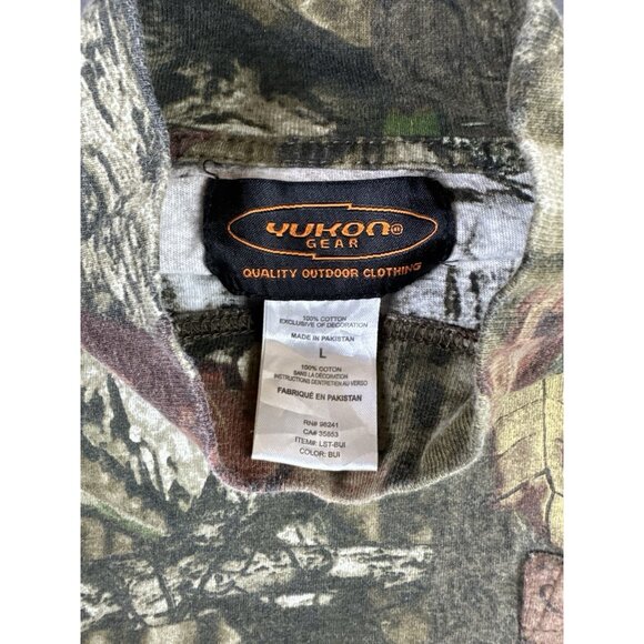 Rare Vintage Y2K Yukon Gear Realtree Camo Nature Long Sleeve Mock Neck Large Art - Picture 7 of 9